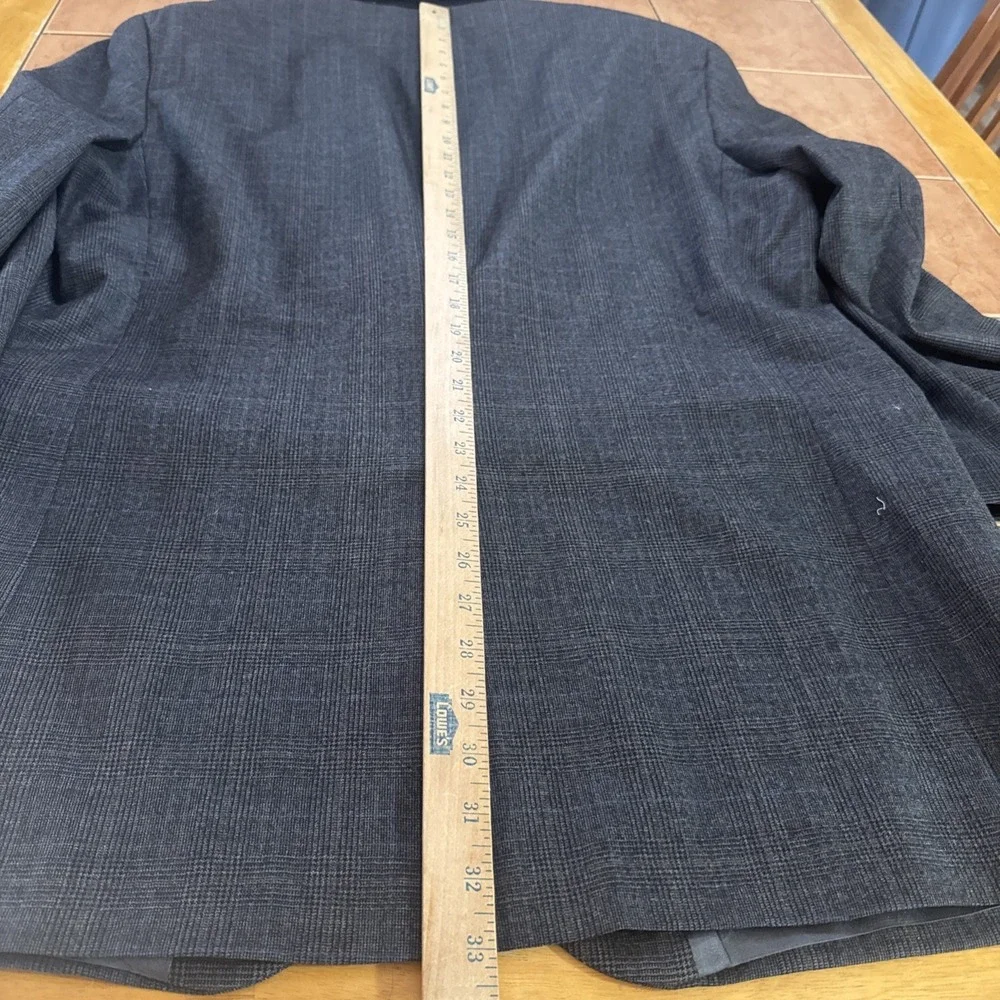 Jos‎ A Bank Sz 44L Suit Jacket Pants 38 x 30 2Pc Gray Blue Glen Plaid 100% Wool